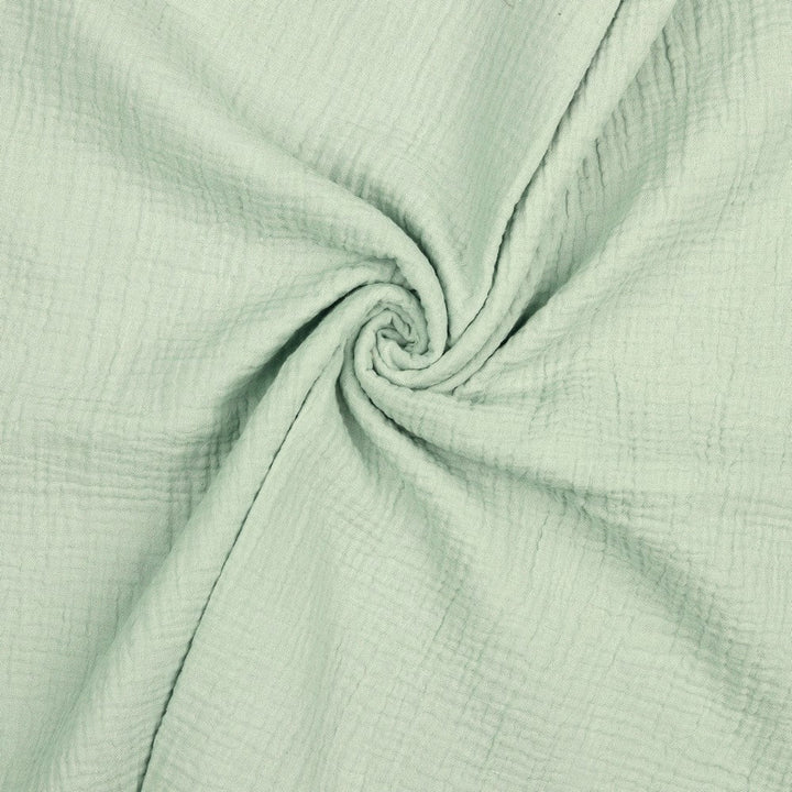 MINTGRÖN EKOLOGISK MUSLIN – MJUKT DUBBELLAG MUSLINTYG (DUBBEL GASVÄV)