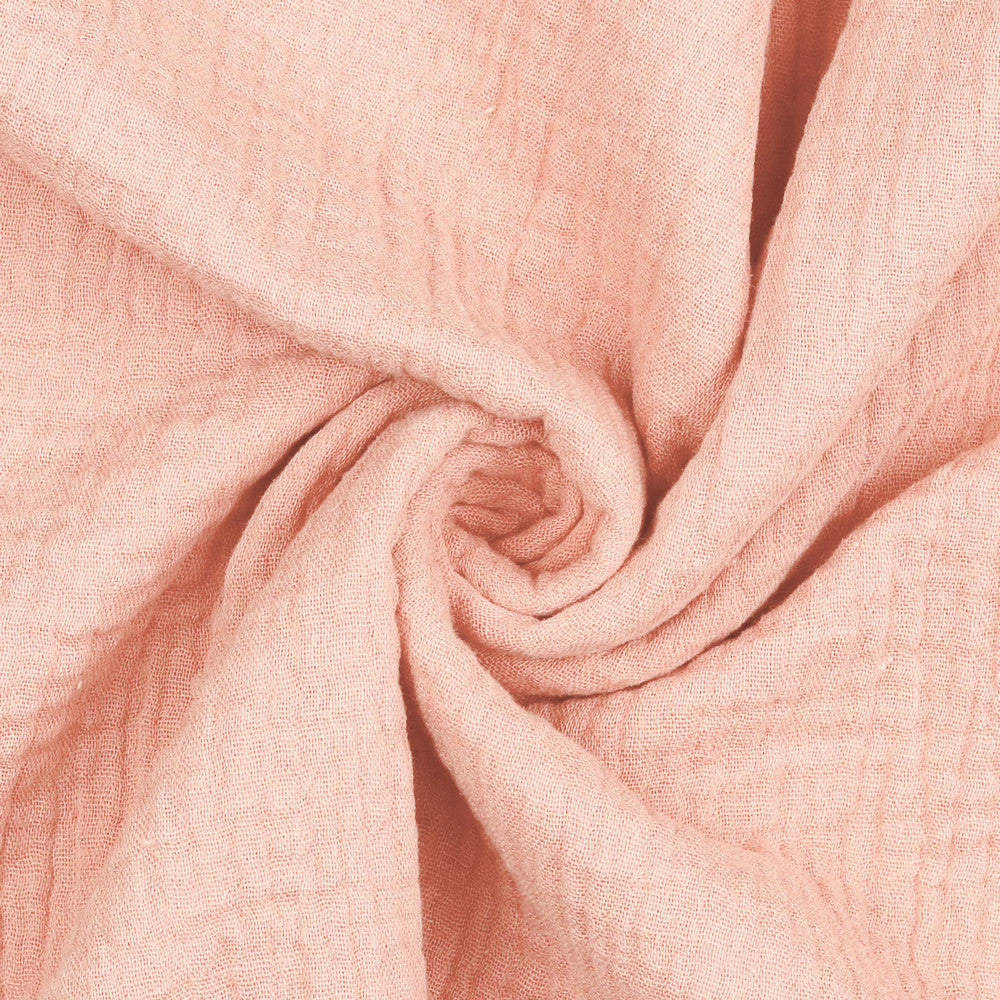 LJUSROSA EKOLOGISK MUSLIN – MJUKT DUBBELLAG MUSLINTYG (DUBBEL GASVÄV)