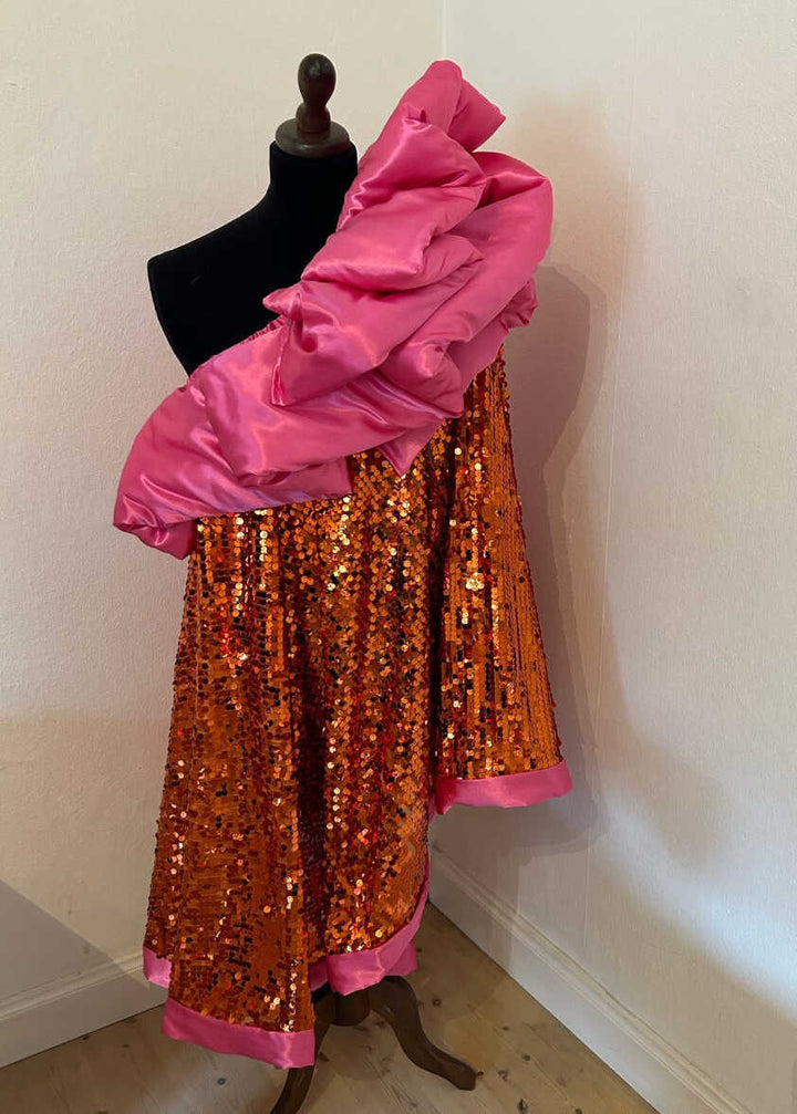 PINK PALJETTYG MED STORA PALJETTER OCH STRETCH