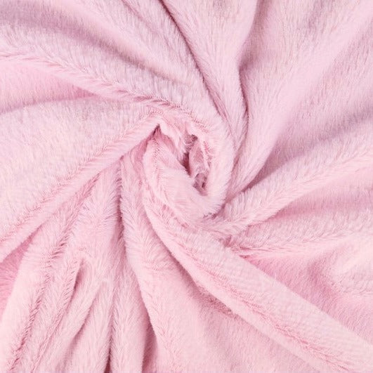 LJUSROSA PLYSCHTYG MED STRETCH OCH KORT LUGG