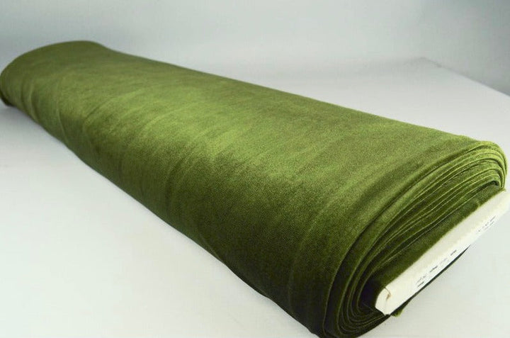 MOSGRÖN SAMMETSTYG MED STRETCH