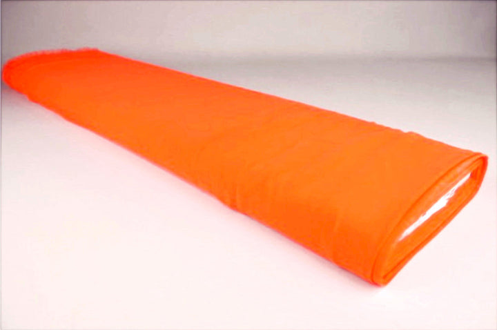 MÖRK NEONORANGE LÄTT SEMI TRANSPARENT CHIFFONGTYG