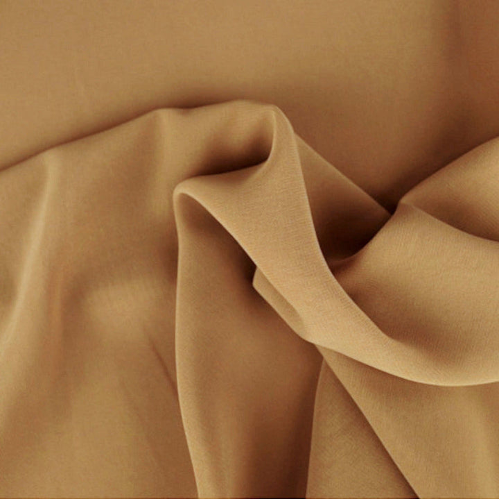 MÖRK BEIGE LÄTT SEMI TRANSPARENT CHIFFONG TYG