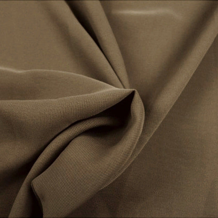 TAUPE LÄTT SEMI TRANSPARENT CHIFFONG TYG