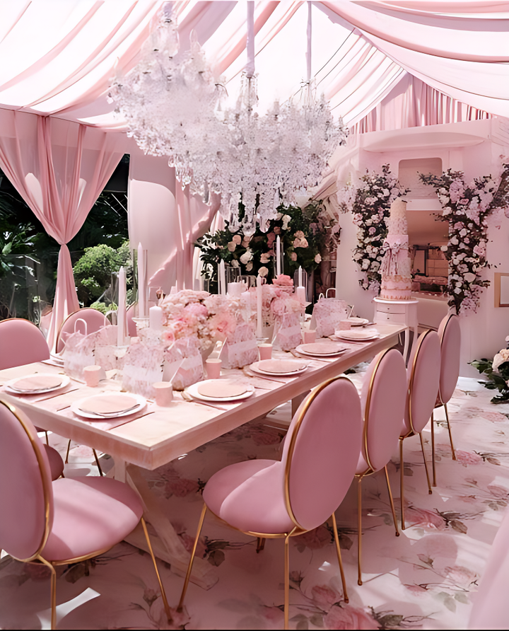 PINK LÄTT SEMI TRANSPARENT CHIFFONG TYG