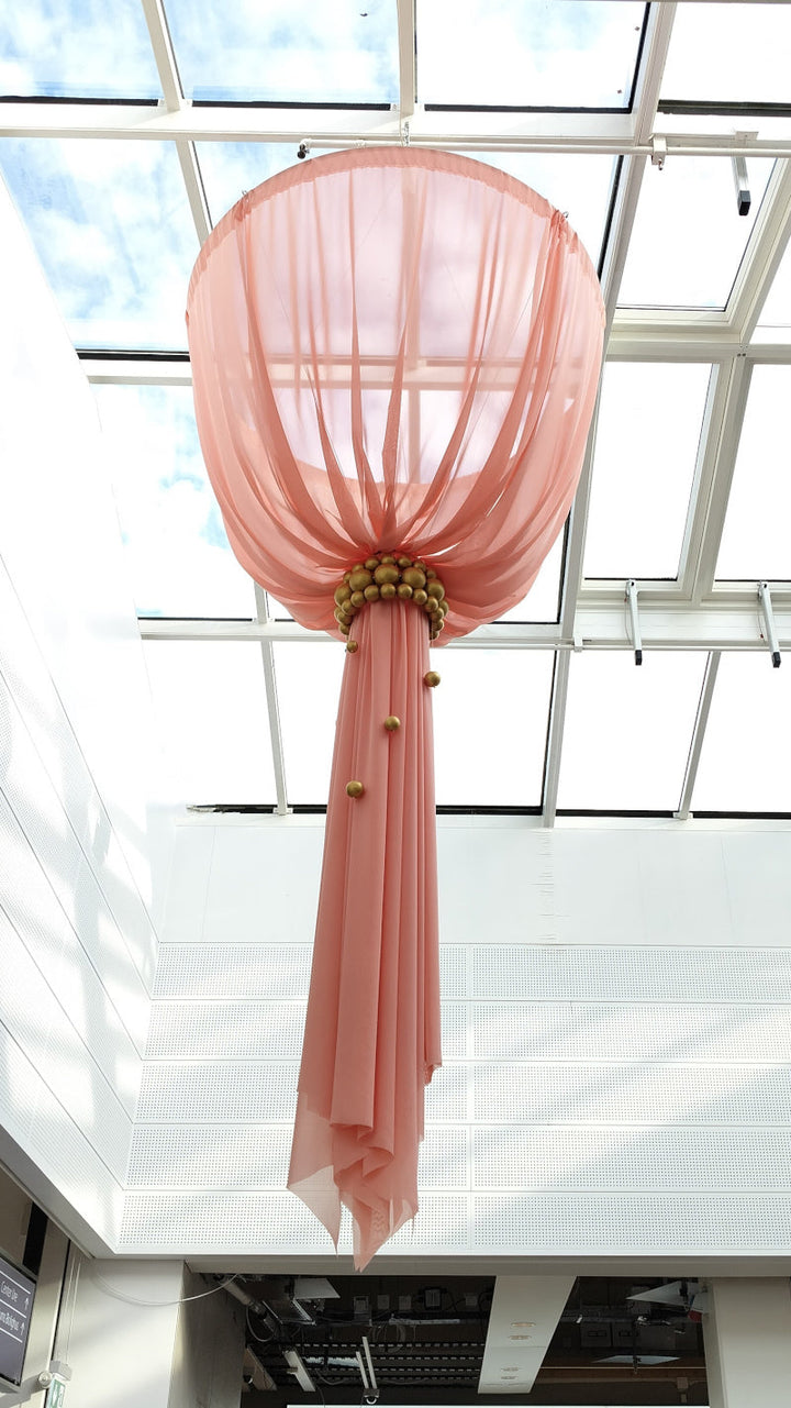 DUSKY ROSA LÄTT SEMI TRANSPARENT CHIFFONG TYG