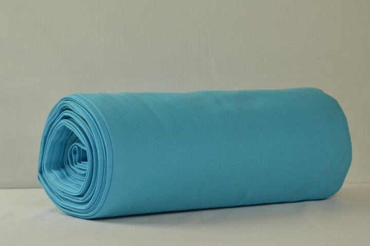 BLÅ RUNDSTICKAD MUDDVÄV MED STRETCH