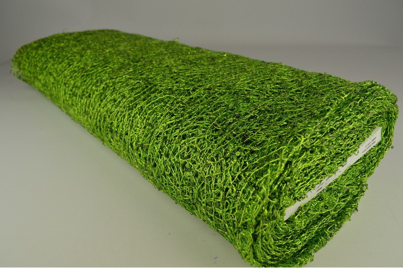 LIMEGRÖN TRANSPARENT PALJETTYG - GLITTER TYG UTAN STRETCH