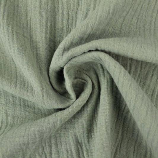 VINTAGE GRÖN MUSLIN - MJUKT  DUBBELLAG MUSLINTYG (DUBBEL GASVÄV)