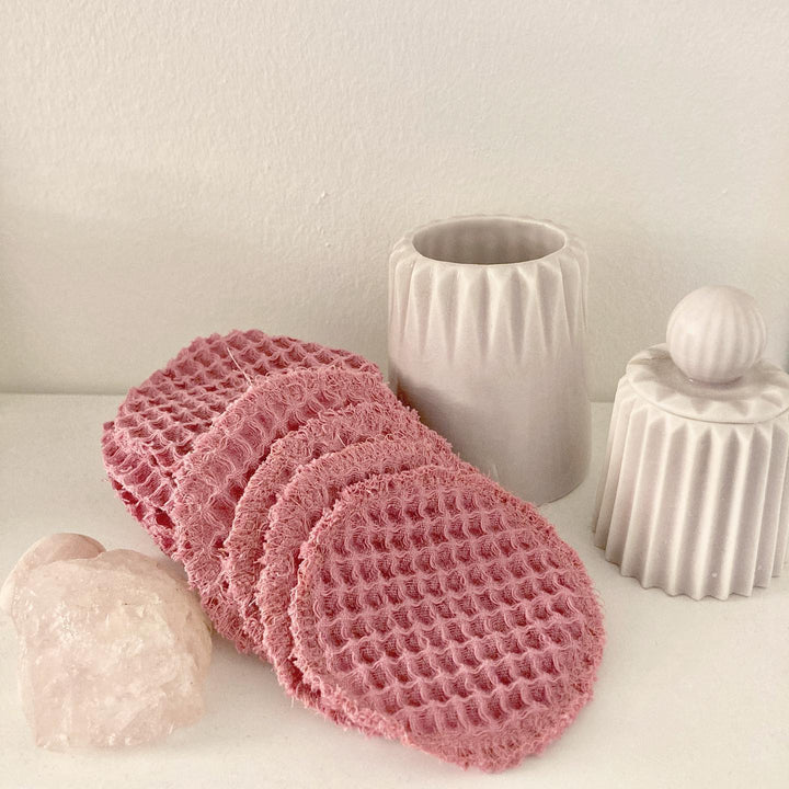 VINTAGE ROSA VÅFFELTYG TILL HANDDUKAR, BADROCKAR OCH KLÄDER
