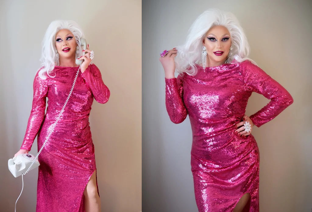 Drag Queen DIY: Claire Coutures guide till en unik drag-klänning i pink Paljettyg