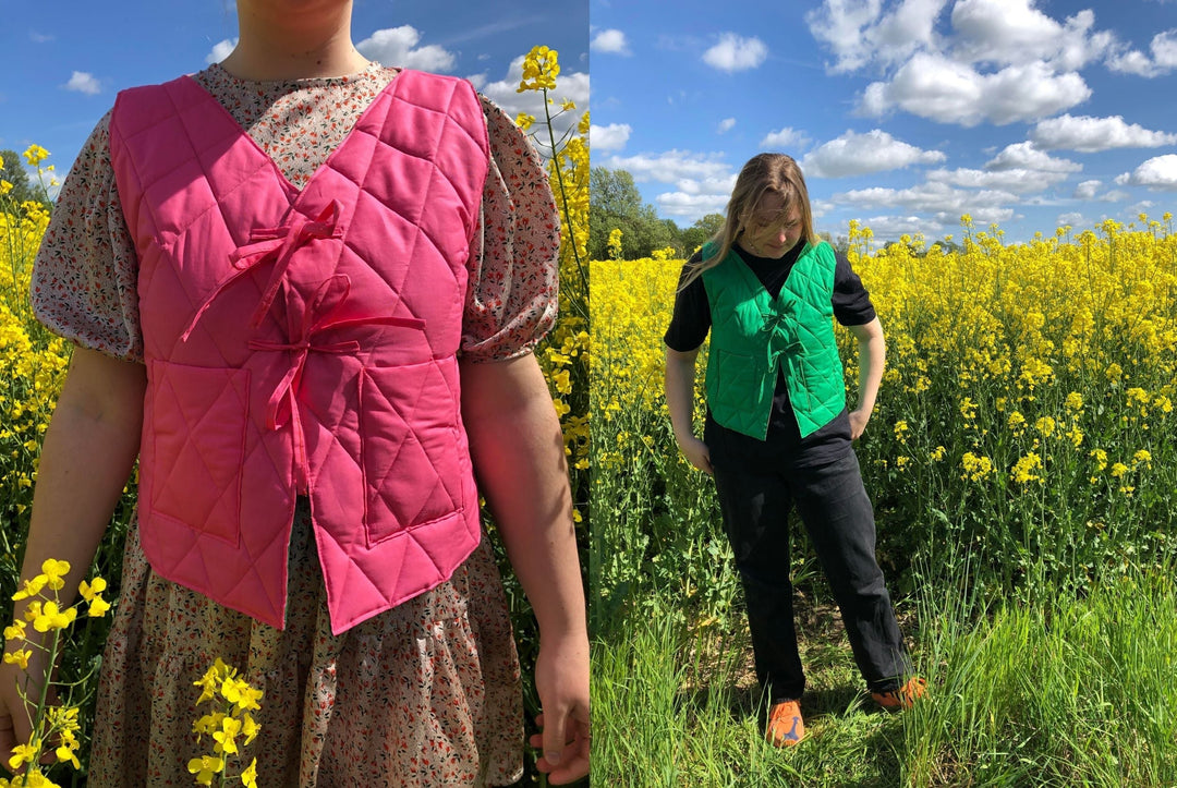 DIY: Reversibel quiltad väst i bomullspoplin – steg-för-steg-guide