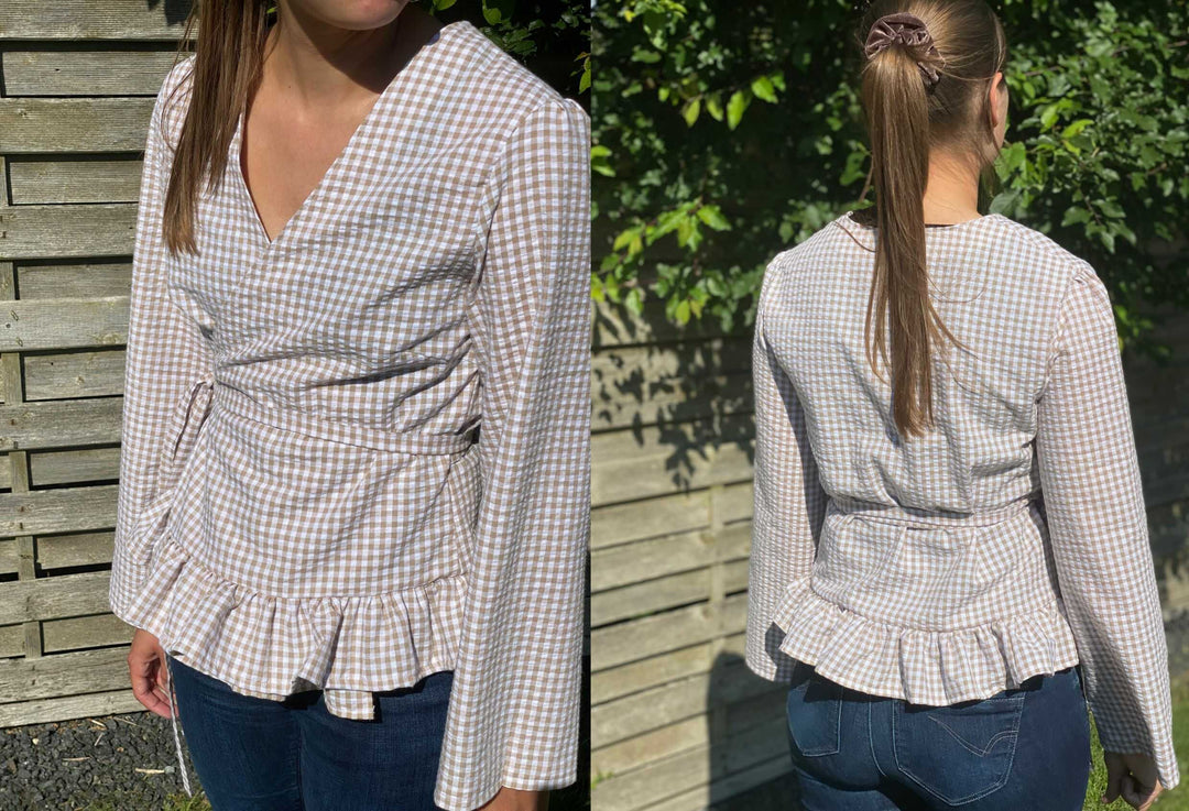 Så här gör du en omlottblus av ett klänningsmönster – DIY-guide