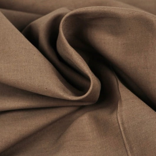 TAUPE BOMULLSPOPLIN – TÄTT VÄVT BOMULLSTYG