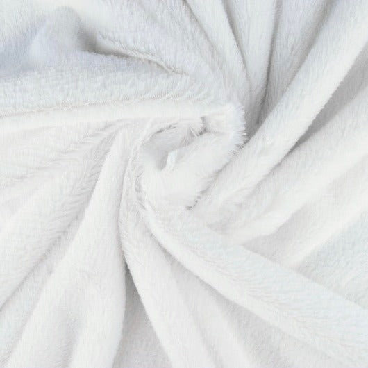 VIT MJUK PLYSCH – 10 MM LUGG & TVÄRSGÅENDE STRETCH