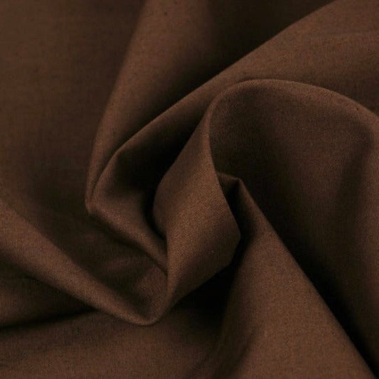 BRUN BOMULLSPOPLIN – TÄTT VÄVT BOMULLSTYG