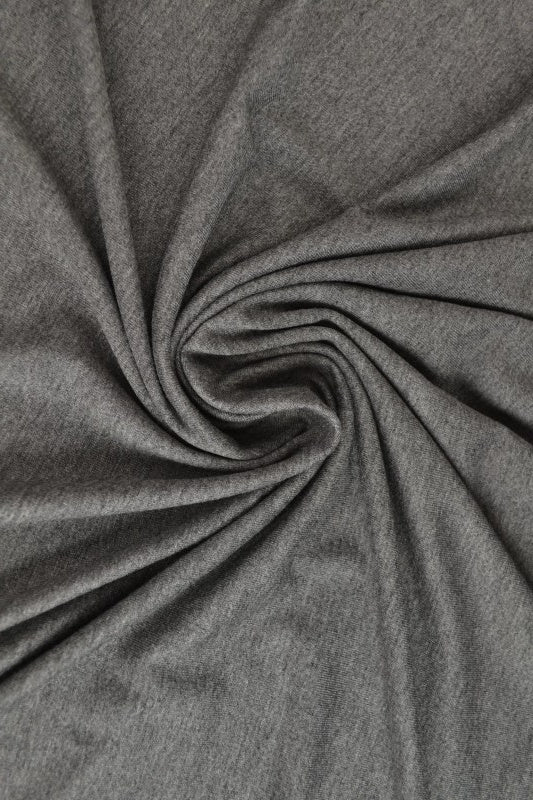 MÖRKGRÅ MELANGE VISCOSE JERSEY TYG MED STRETCH