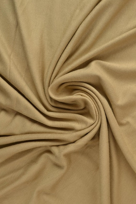MÖRK BEIGE VISKOSJERSEY – MJUK, ANDNINGSBAR & ELASTISK