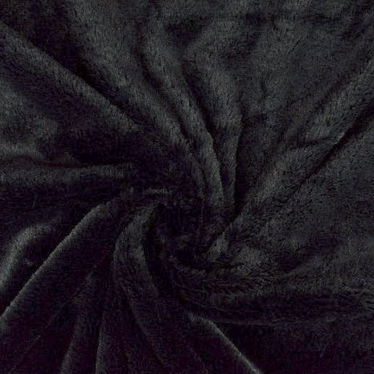 SVART MJUK PLYSCH – 10 MM LUGG & TVÄRSGÅENDE STRETCH