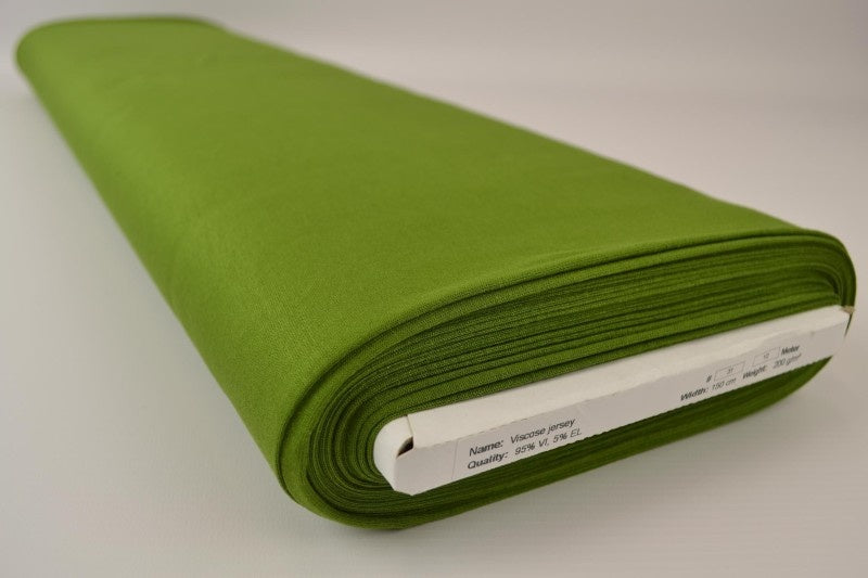 MOSGRÖN VISCOSE JERSEY TYG MED STRETCH