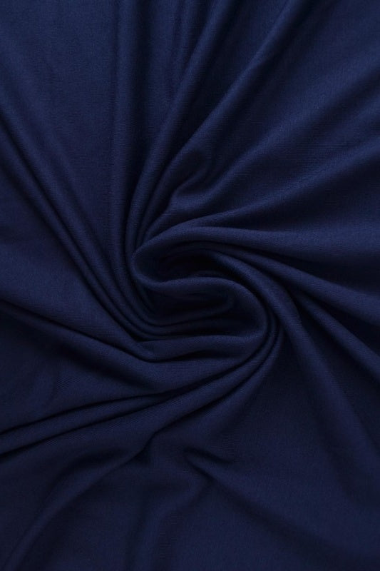 MÖRK NAVY VISCOSE JERSEY TYG MED STRETCH