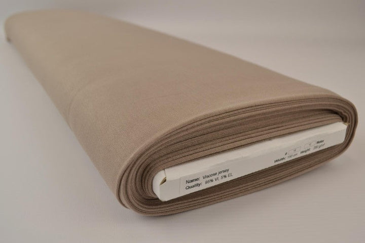 TAUPE VISCOSE JERSEY TYG MED STRETCH