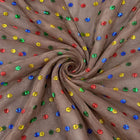 TAUPE LUREX CHIFFONSILK MED FÄRGGRIKA PRICKAR
