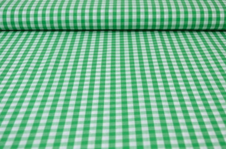 LJUSGRÖN GINGHAM RUTIGT BOMULLSTYG 6,5 MM GINGHAM RUTOR – OEKO-TEX BOMULL, LÄTT & ANDNINGSBART