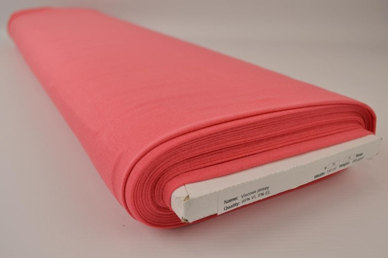 KORALL ROSA VISKOSJERSEY – MJUK, ANDNINGSBAR & ELASTISK