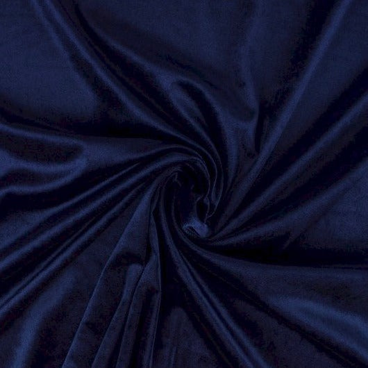 NAVY VELOUR MED STRÆK (reststof - 63 cm)