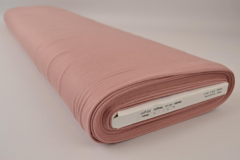 VINTAGE ROSA VISCOSE JERSEY TYG MED STRETCH