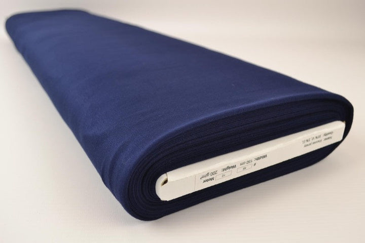 MÖRK NAVY VISCOSE JERSEY TYG MED STRETCH