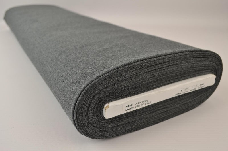ANTRACIT MELANGE BOMULLSJERSEY – NATURLIG, ANDNINGSBAR & STRETCHIG