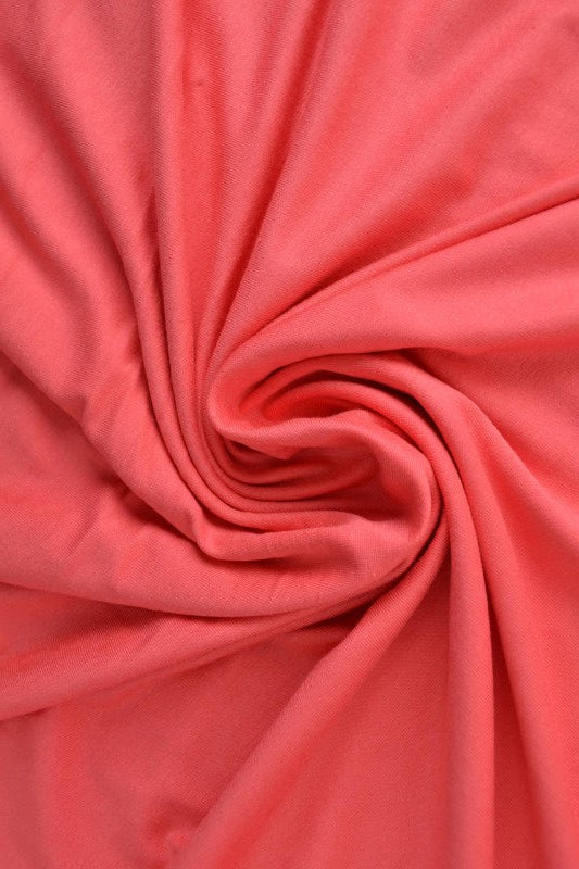 Koral pink viskose jersey - detalje