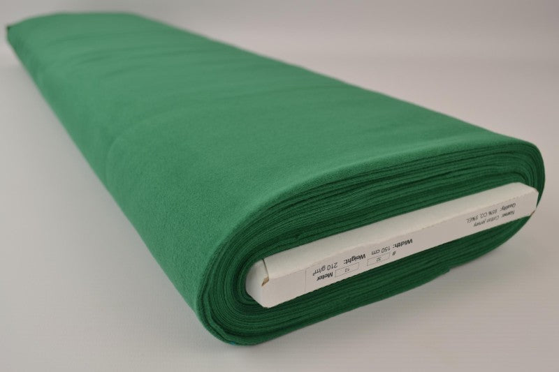 MÖRKGRÖN BOMULLSJERSEY – NATURLIG, ANDNINGSBAR & STRETCHIG