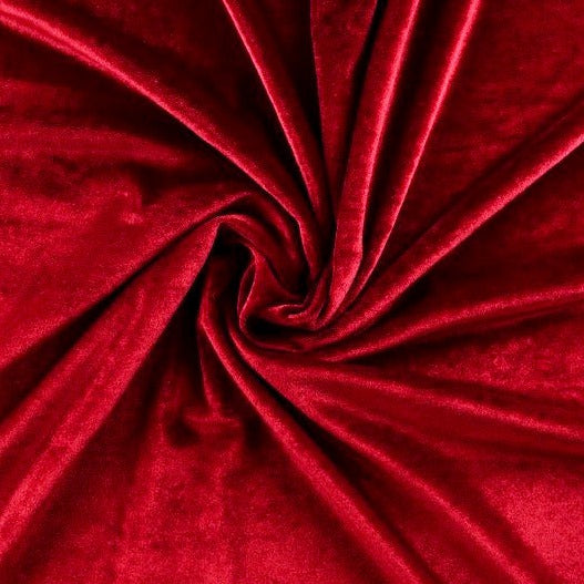 RÖD VELOUR MED STRETCH – MJUK STICKAD KVALITET