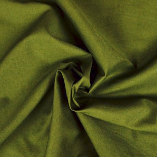 MOSGRÖN BOMULLSPOPLIN – TÄTT VÄVT BOMULLSTYG