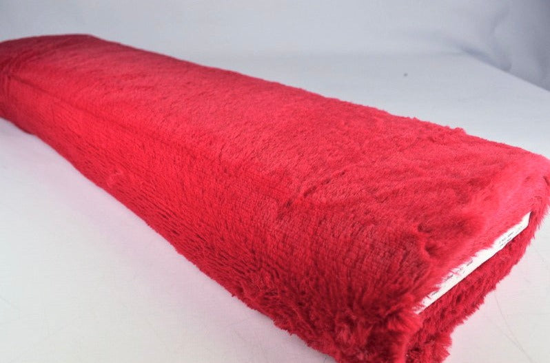 RÖD MJUK PLYSCH – 10 MM LUGG & TVÄRSGÅENDE STRETCH