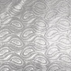 SØLV SATIN JACQUARD STOF MED DRÅBEMOTIV