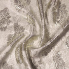 CHAMPAGNEFARVET SATIN JACQUARD STOF MED BLOMSTER