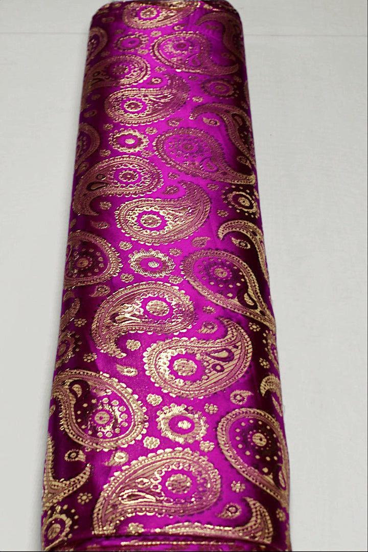 LILLA SATIN JACQUARD STOF MED PAISLEY MØNSTER
