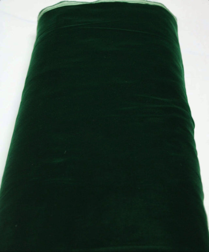 MØRKEGRØNT MICRO VELOUR STOF