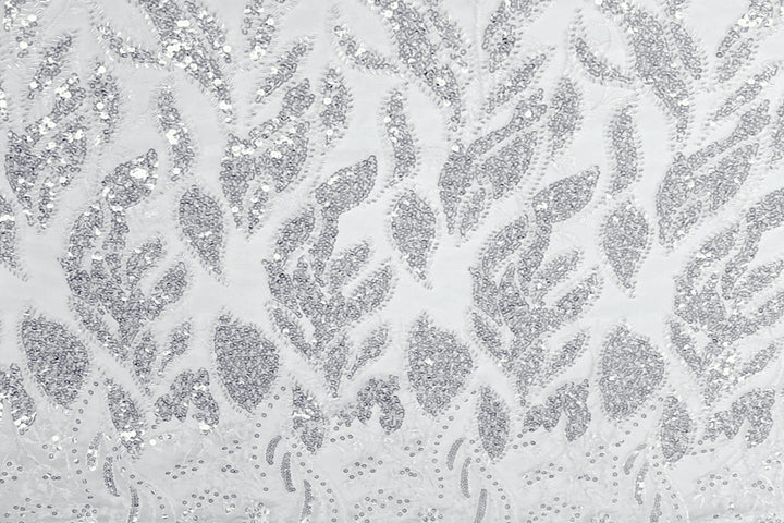 VITT TYLLTYG MED PALJETTER OCH PÄRLOR