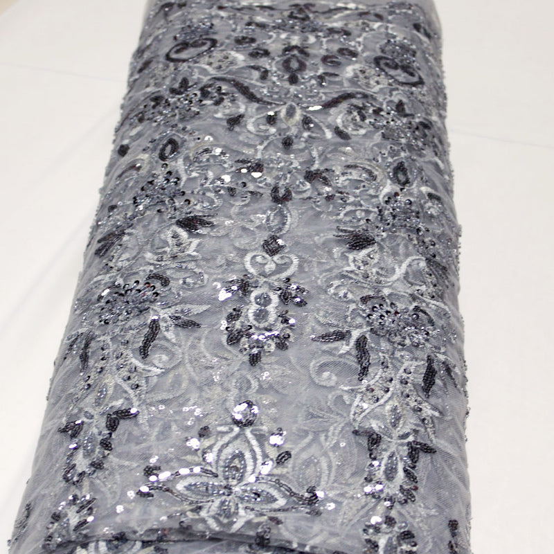 SILVER TYLLTYG MED PALJETTER OCH PÄRLOR