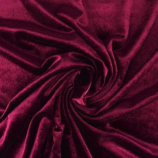 VINRÖD VELOUR MED STRETCH – MJUK STICKAD KVALITET