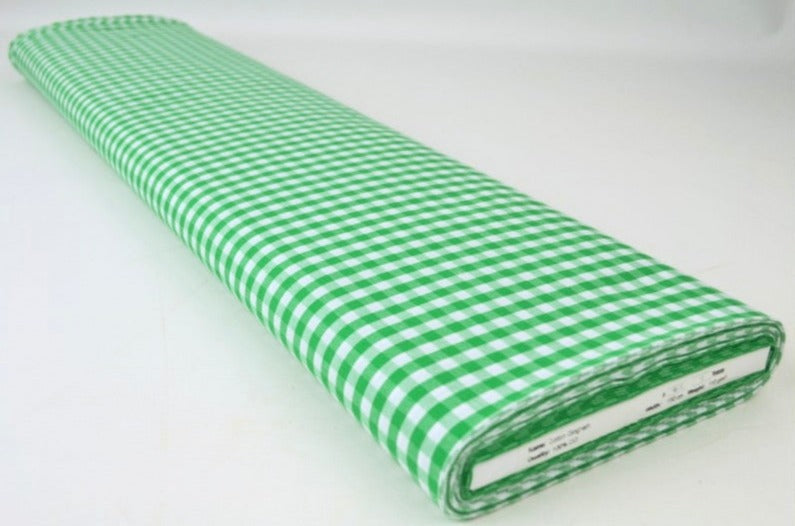 LJUSGRÖN GINGHAM RUTIGT BOMULLSTYG 6,5 MM GINGHAM RUTOR – OEKO-TEX BOMULL, LÄTT & ANDNINGSBART