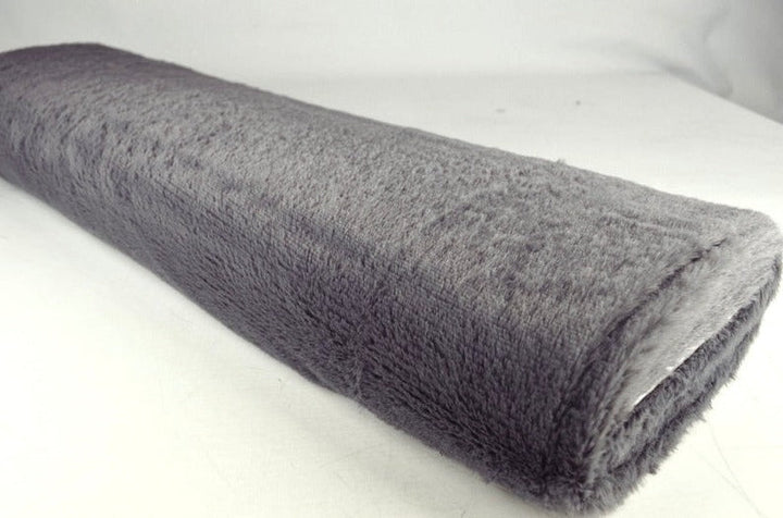 MÖRKGRÅ MJUK PLYSCH – 10 MM LUGG & TVÄRSGÅENDE STRETCH