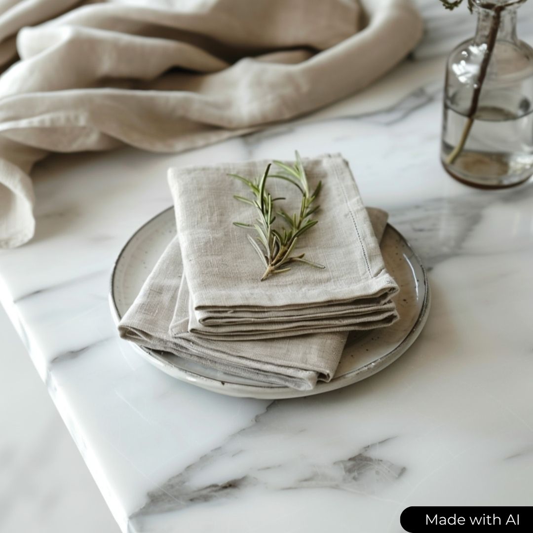 CHAMPAGNEFÄRGAD LINNETYG