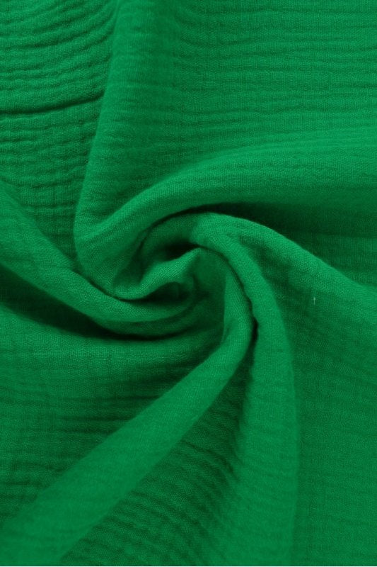 GRÖN DOUBLE GAUZE MUSSLIN – MJUK & ANDNINGSBAR