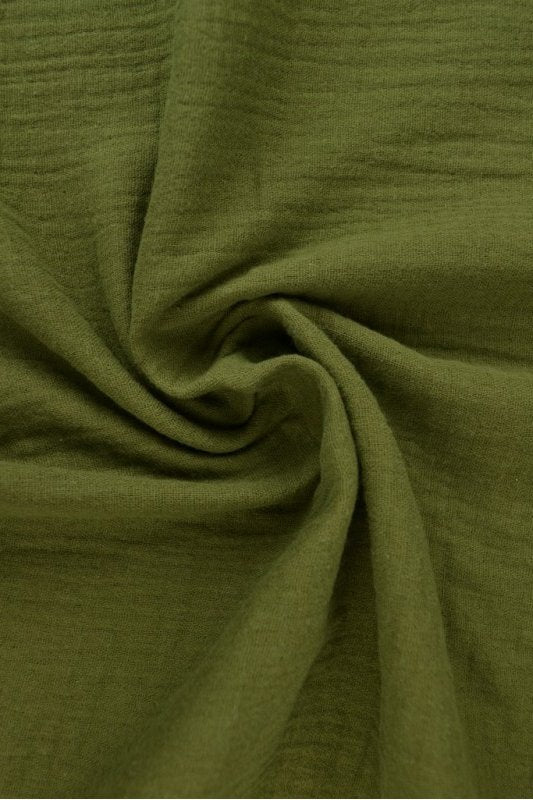 MOSGRÖN DOUBLE GAUZE MUSSLIN – MJUK & ANDNINGSBAR